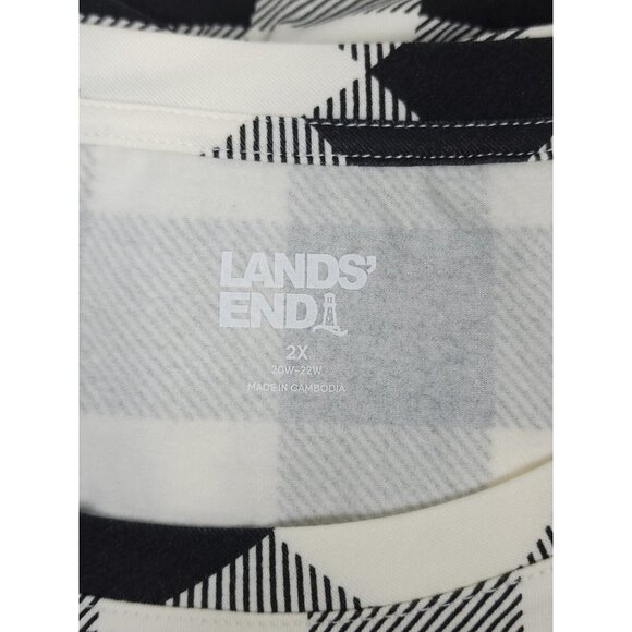 Lands End Shirt Plus Size 2X 20W-22W Pajama Top Lounge Stretch Long Sleeve TShir - Picture 7 of 10